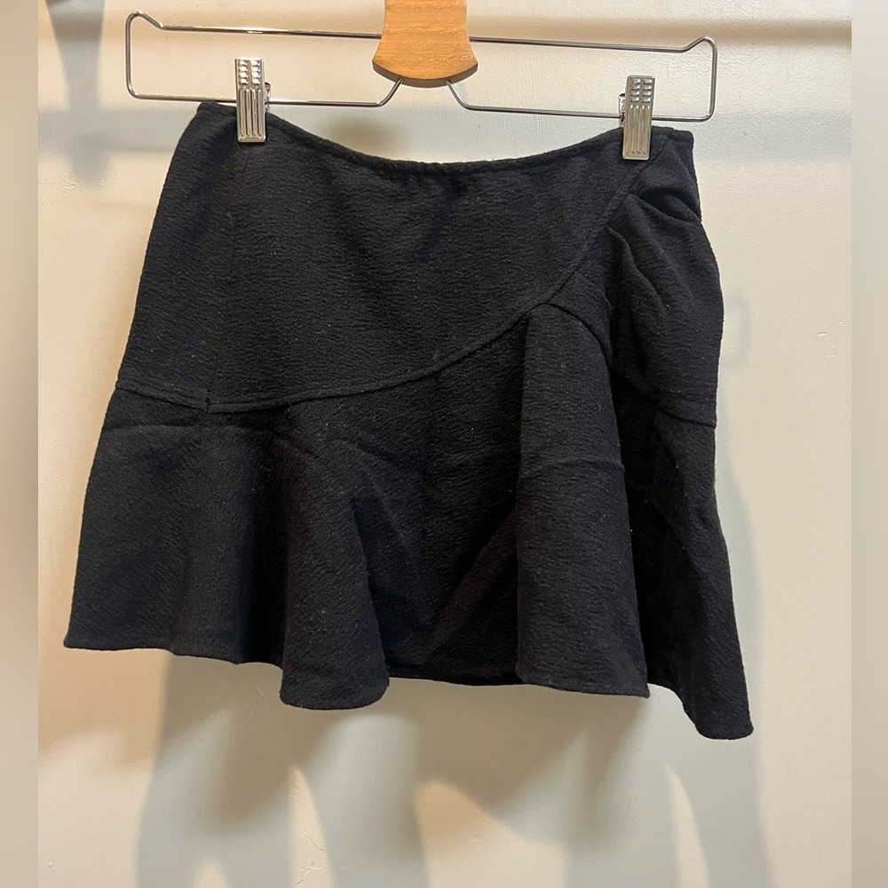 Ba&sh Iris Mini Skirt Flounce Size 0 Black French Chic Coquette Classic